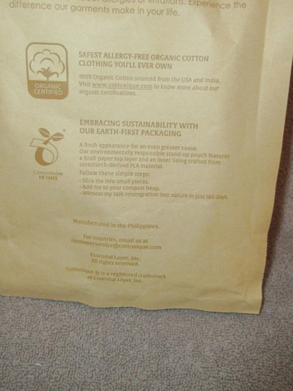 Cottonique Organic Cotton Crew Socks XL Latex Free 2 Pairs Unisex Sustainable - Picture 8 of 8